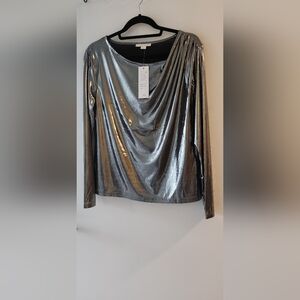 Cooper & Ella Silver Pullover Top
